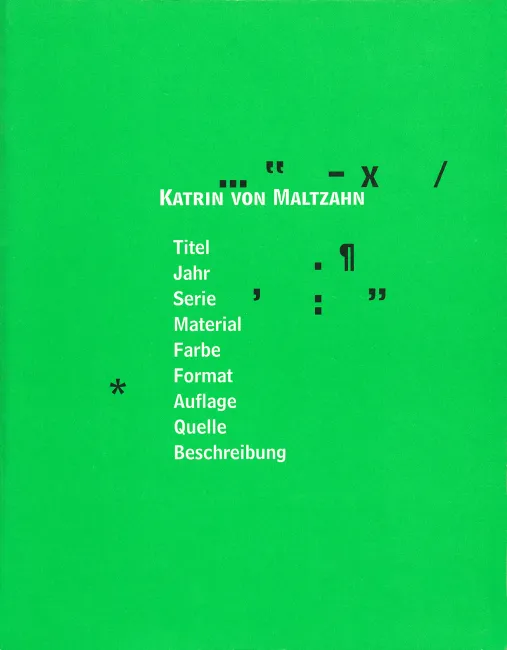 cover Katrin von Maltzahn 1994 – 96