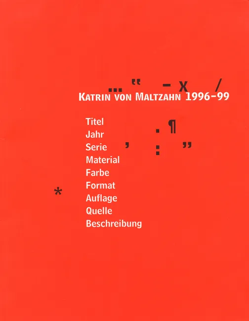 cover Katrin von Maltzahn 1996–99